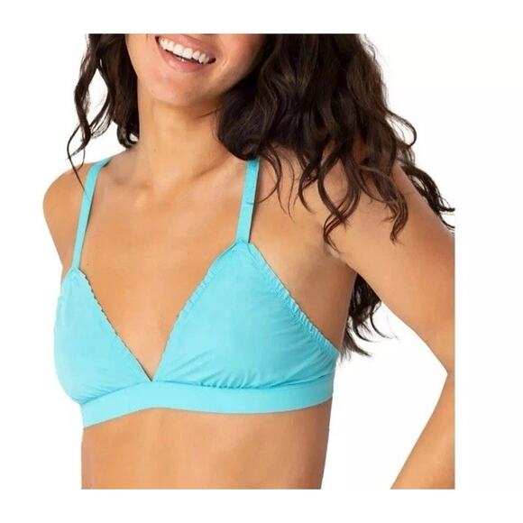 Juniors Fashion Ruffle Triangle Bralette Size‎ Large BRAND NEW Teal Blue - Picture 1 of 3